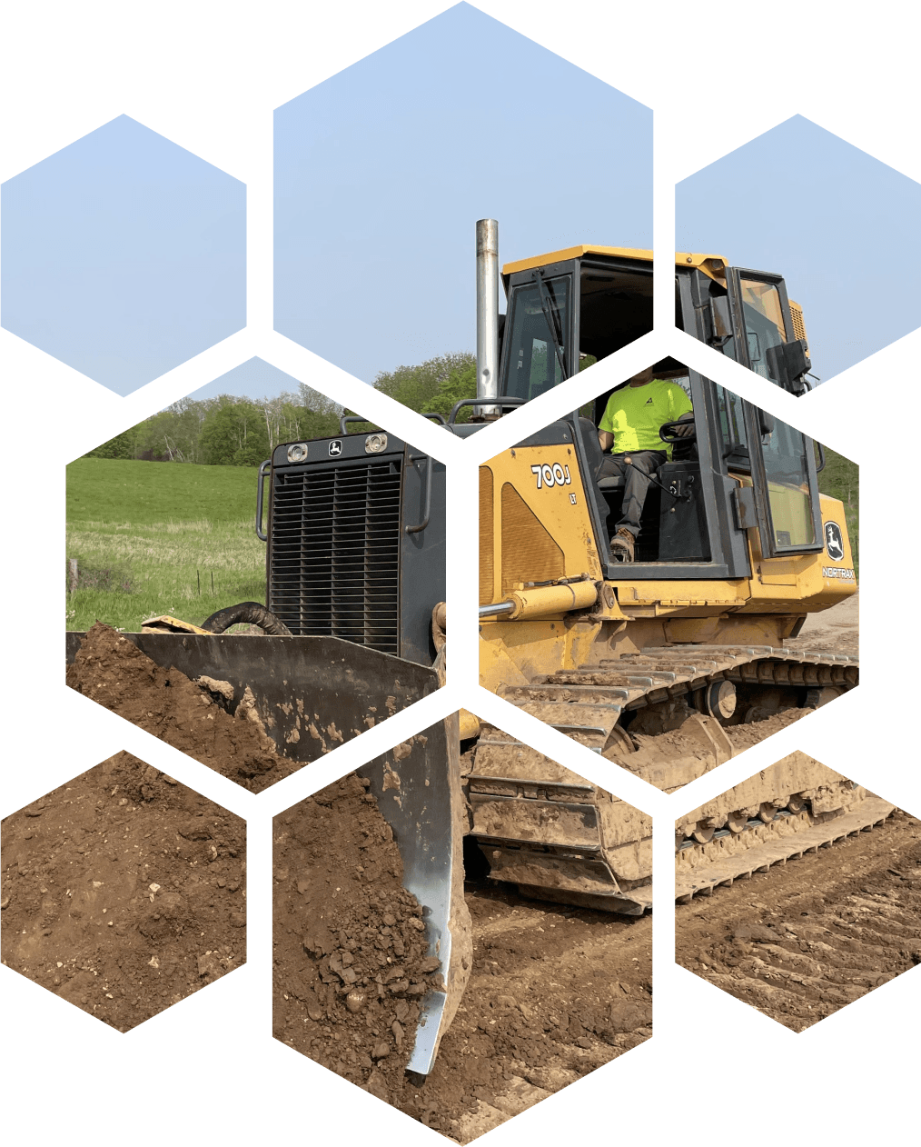 A bulldozer leveling ground for a future construction project.